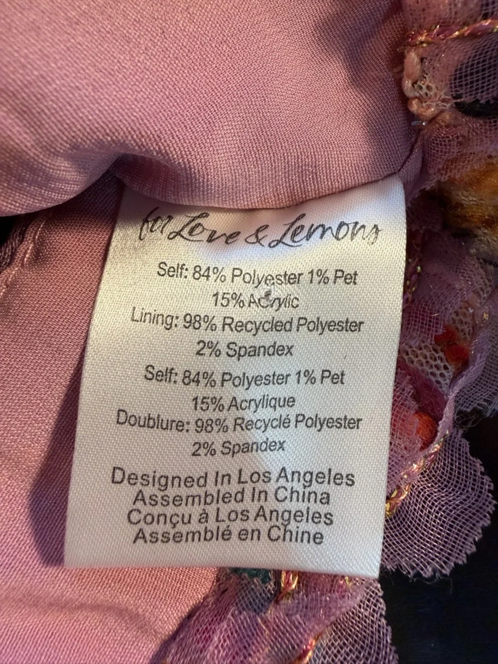 NWT For Love And Lemons ‘Dionne’ Bralette Top in Pink Multicolor Tweed Size M - Picture 10 of 16